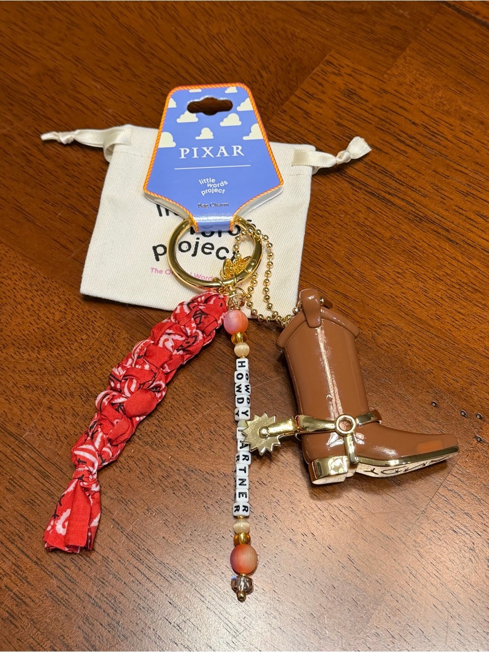 2026 Disney Parks Little Words Project Pixar Toy Story Woody Bag Charm Keychain